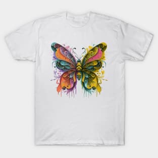 Butterfly Design Digital Painting T-Shirt